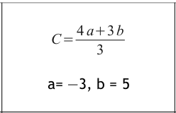 Card with substitution involving negative numbers and a bidmas calculation